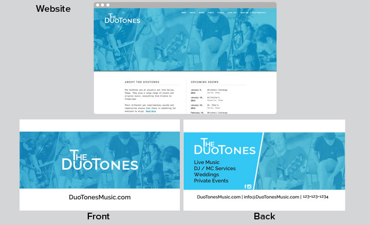 The DuoTones Gig Card Example