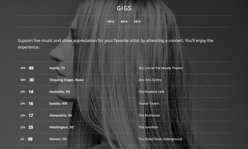 Promote your gigs on your website and social media pages.