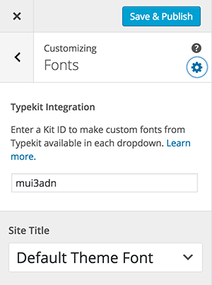 Typekit Customizer Integration
